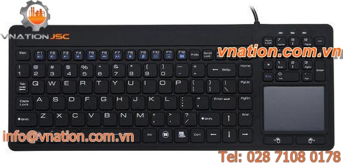 keyboard with touchpad / silicone rubber / IP68