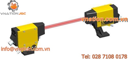 through-beam photoelectric sensor / rectangular / red light