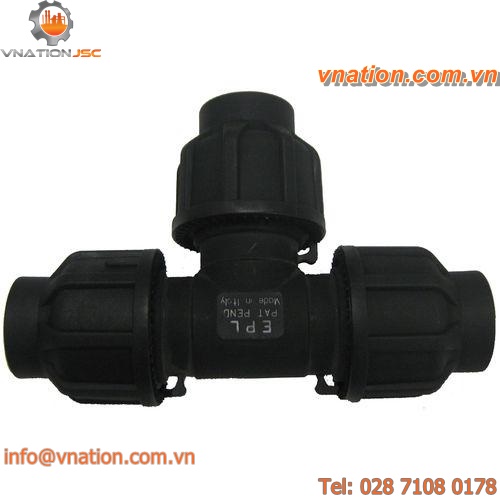 compression fitting / T / plastic