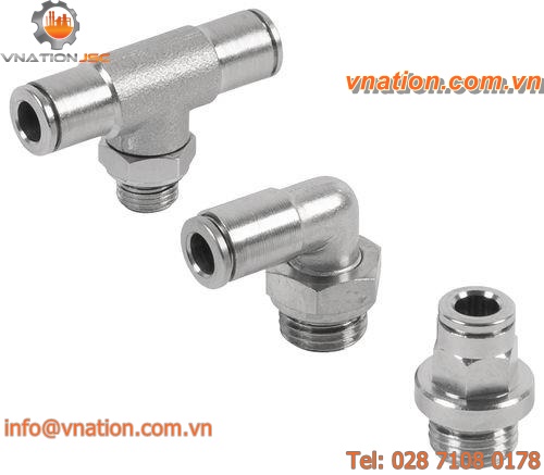 push-in fitting / T / brass