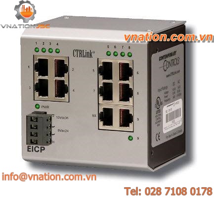 unmanaged network switch / industrial / 10 ports / compact