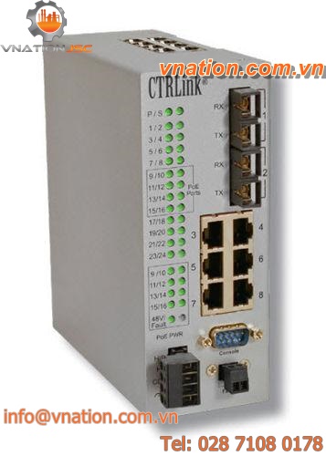 industrial network switch / PoE / managed / 24 ports