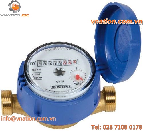 water counter / positive displacement / direct-reading / adjustable dial