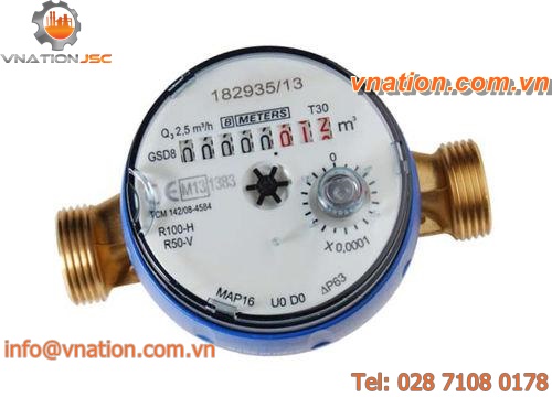 water counter / positive displacement / adjustable dial / dry dial