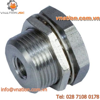 bulkhead fitting / threaded / straight / stainless steel