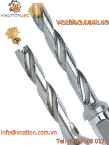 indexable insert drill bit / for steel / carbide / with internal coolant