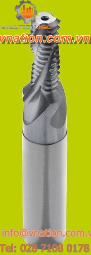 thread milling cutter / helical / solid / PCD