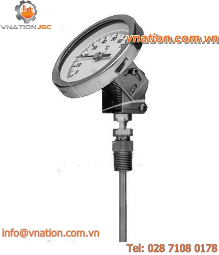 dial thermometer / bimetallic / gas / insertion