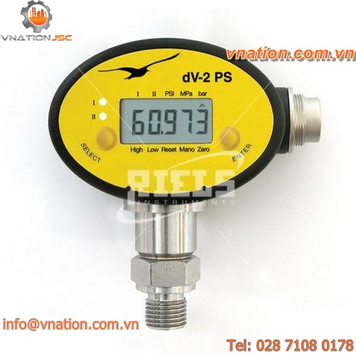 electronic pressure gauge / digital / for liquids / process