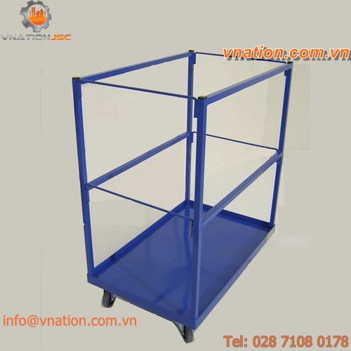 service cart / shelf / metal / with swivel casters
