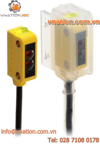 retroreflective photoelectric sensor / rectangular / subminiature / rugged