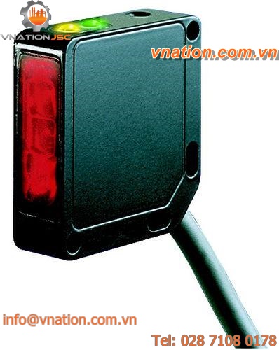 diffuse reflective photoelectric sensor / rectangular / LED / rugged