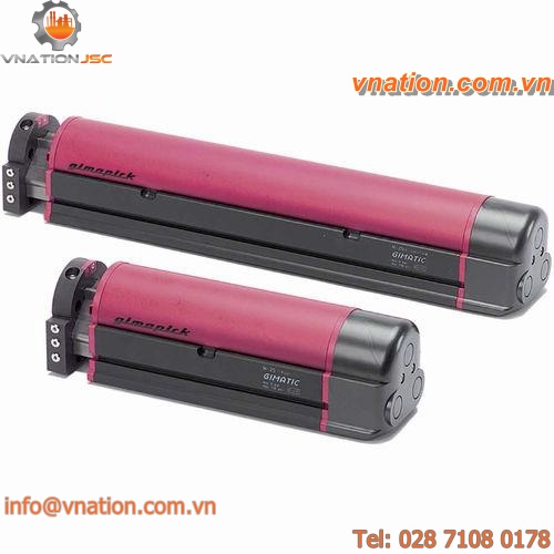 linear actuator / pneumatic / with external shock absorber / backlash-free