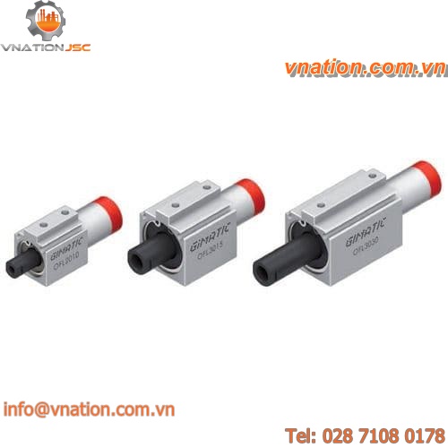 pneumatic cylinder / with through rod / double-acting / short-stroke