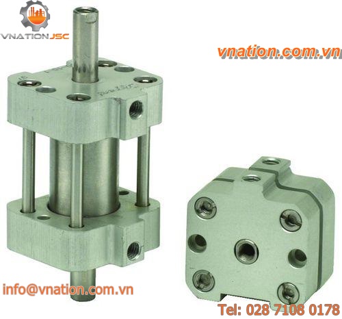 pneumatic cylinder / single-acting / block / stainless steel