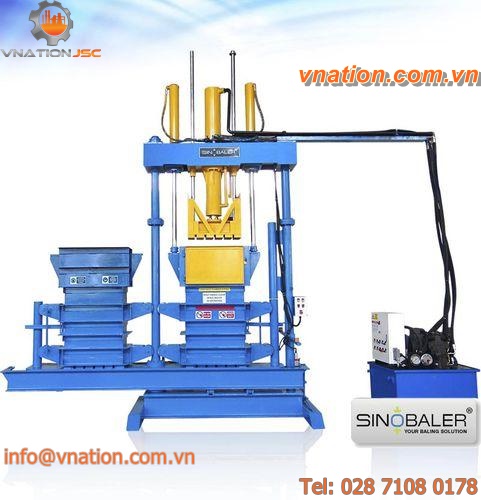 vertical baling press / top-loading / for textiles / high-density