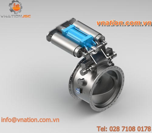 butterfly valve / pneumatic / shut-off / for gas