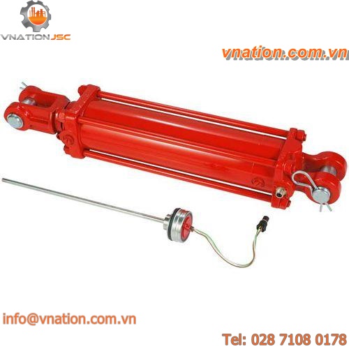 hydraulic cylinder / double-acting / position-sensing / tie-rod