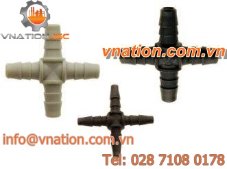 splined fitting / cross / polypropylene / nylon