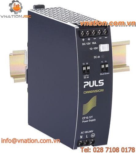 AC/DC power supply / with power factor correction (PFC) / DIN rail / single-phase