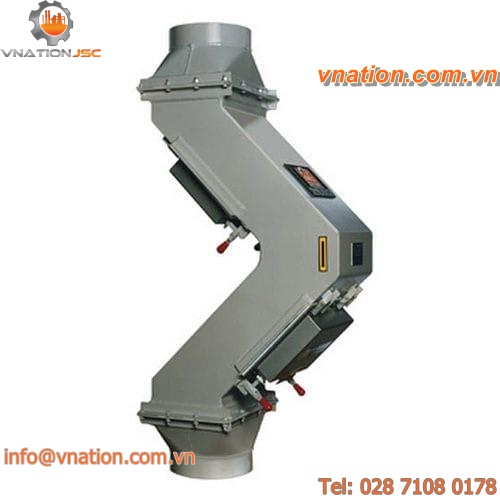 magnetic plate separator / metal / for pneumatic conveying / easy cleaning