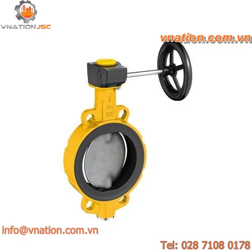 butterfly valve / handwheel / for gas / wafer