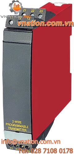DIN rail mount temperature transmitter / RTD / analog / programmable