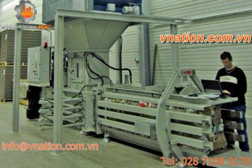 horizontal baling press / front-loading / for paper / cardboard box