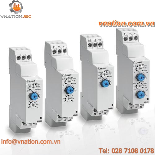 electronic time relay / DIN rail / adjustable