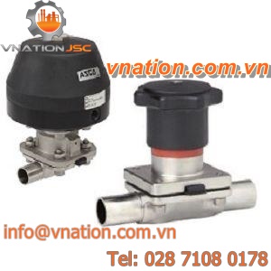 aseptic valve / diaphragm / manual / for water