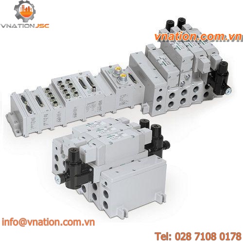 spool pneumatic directional control valve / solenoid-operated / 5/2-way / 5/3-way