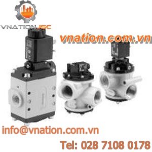 pneumatic valve / poppet / solenoid-driven / for air