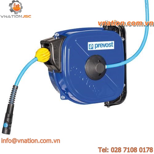 compressed air hose reel / safety retracting / wall-mounted / swiveling