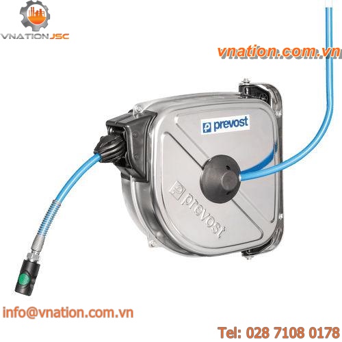 hose reel / closed-drum / for compressed air / stainless steel