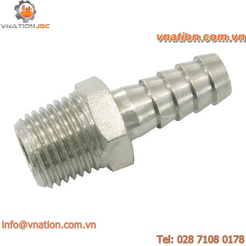 splined fitting / straight / brass / nickel-plated brass
