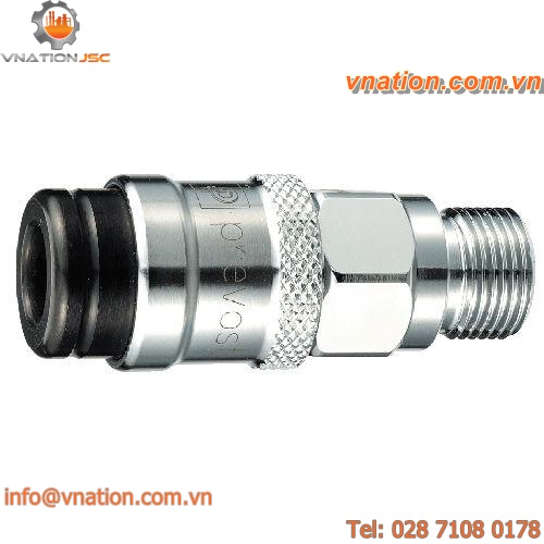 male fitting / threaded / straight / chrome-plated brass
