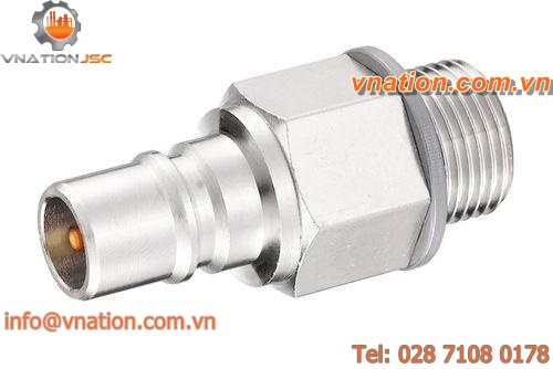 male hose adapter / threaded / stainless steel / brass