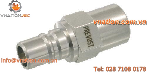 female hose adapter / threaded / stainless steel / brass