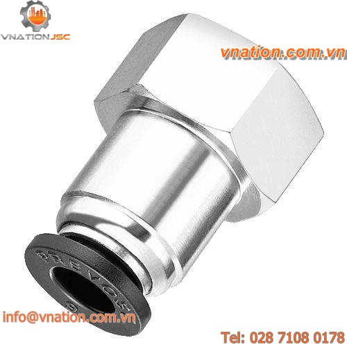 female fitting / push-in / straight / nickel-plated brass