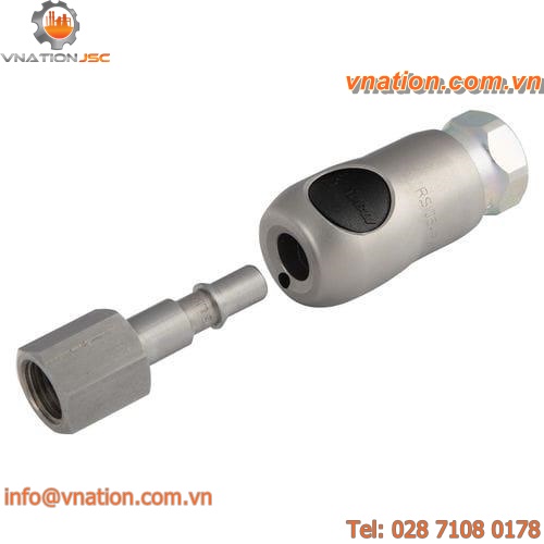 push-to-connect quick coupling / security / stainless steel / for compressed air