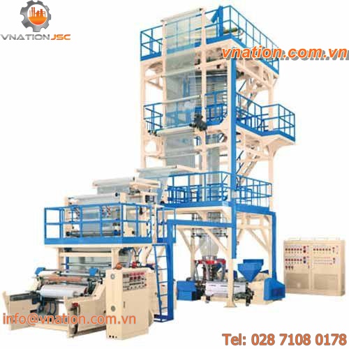 blown film coextrusion line / for stretch film / 3 layers