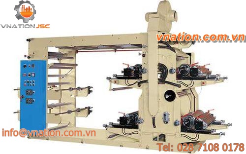 flexographic printing machine / four-color / for labels / for plastics