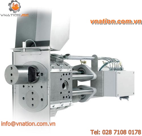discontinuous screen changer / double-piston / hydraulic / with backflush system