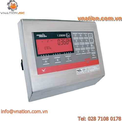 multifunction weight indicator-controller / intrinsically safe / stainless steel / panel-mount