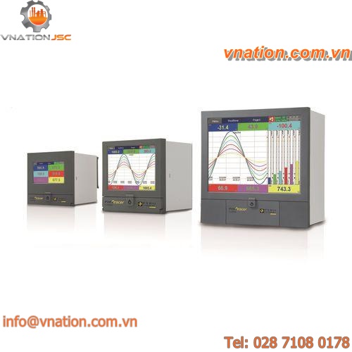 universal videographic recorder / multi-touch screen / panel-mount / with LCD graphic display