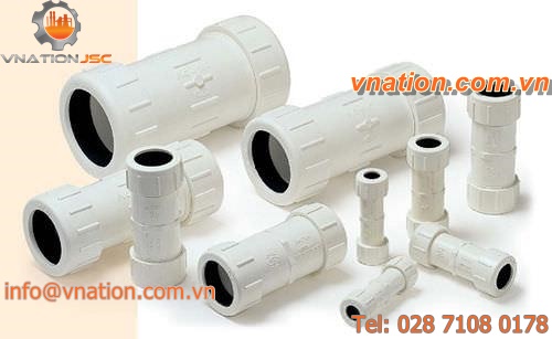 compression fitting / straight / PVC / for plastic pipe