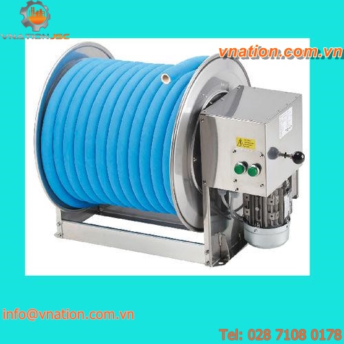 hose reel / motorized / fixed / stainless steel