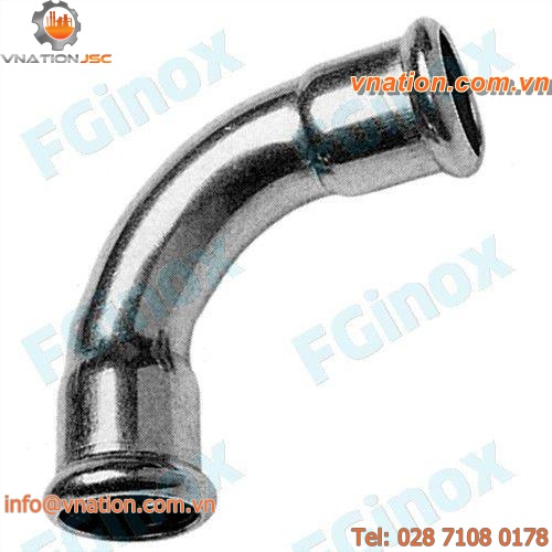 female-female fitting / crimp / elbow / stainless steel
