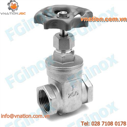 gate valve / manual / for gas / female-female