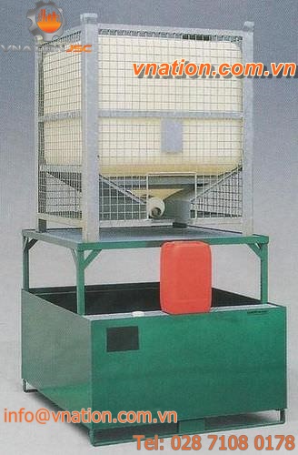 cubitainer containment bund / steel / with galvanized grid